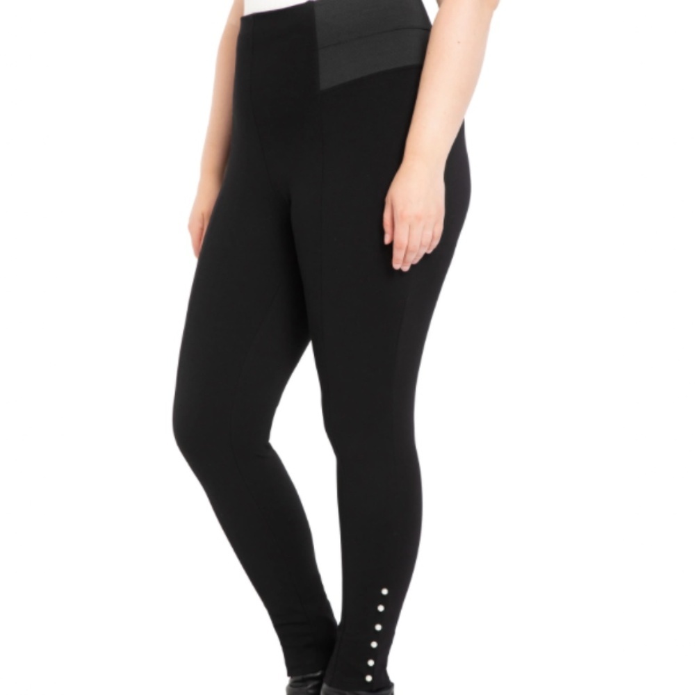 ELOQUII Miracle Flawless Imitation Pearl Detail Leggings Size 22W 22